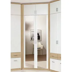Eckkleiderschrank RAUCH "Bremen", weiß (struktureichefarben hell, weiß), H:199cm T:118cm, Holzwerkstoff, Schränke, mit 8 Einlegeböden