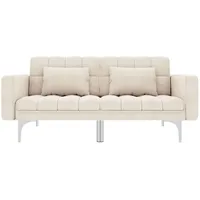 vidaXL Schlafsofa Creme Stoff