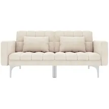 vidaXL Schlafsofa Creme Stoff