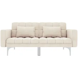 vidaXL Schlafsofa Creme Stoff