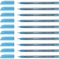 Schneider 102210 Vizz Kugelschreiber (für leichtes und schnelles Schreiben, Schaft in Schreibfarbe, Strichbreite M) 10 Stück, Hellblau
