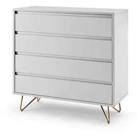 SalesFever Schubladenkommode 90 x 90 x 40 cm Weiß/Gold