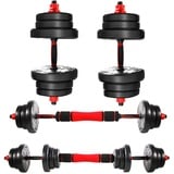 CCLIFE Hanteln Set 2er Kurzhanteln Langhanteln verstellbar 40kg Hantelset professionell Dumbbell mit Verbindungsstahlrohr Gewichten