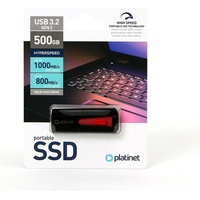 Platinet Portable SSD, USB 3.2 , read/write 1000/800 MB/s, black, 500GB capacity, Externe SSD