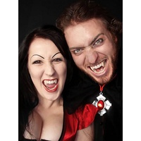 Metamorph Kostüm Vampirzähne lang, Hochwertige Scarecrow Zähne in Hollywood-Qualität weiß