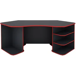 byLIVING Schreibtisch THANATOS, Breite 198 cm, anthrazit, Kanten in rot