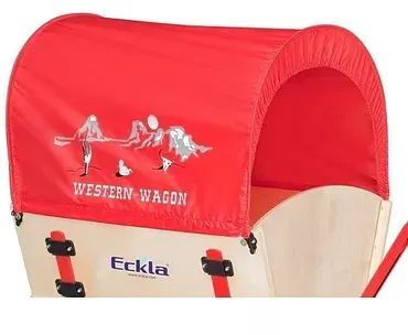 ECKLA Planendach für Bollerwagen Long rot, 100cm Nylon Dach