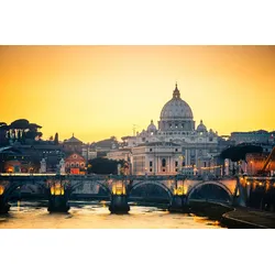 Fototapete PAPERMOON "St. Peters Cathedral in Rome", bunt (mehrfarbig), B:4m L:2,6m, Vlies, Tapeten