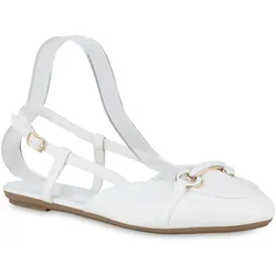 Damen Sling Ballerinas in Weiss