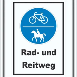 HB-Druck Schild Rad- und Reitweg A1 (594x841mm)