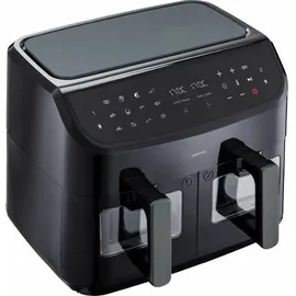 Medion P20 XXL Heißluftfritteuse mit 2 Kammern (8,7 Liter, Airfryer, 2.600 Watt, Doppelkammer, 9 Automatikprogramme, 2 Schubladen, Sichtfenster, Dualer Airfryer, Dual Cook & Sync-Finish Funktion)