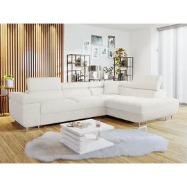 Mirjan24 Eckcouch mit Bettkasten 2-Sitzer Beige
