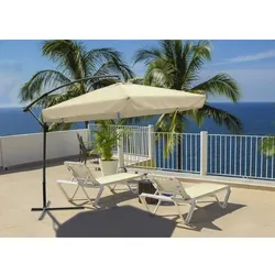 GARDEN PLEASURE Ampelschirm, Format: 300 cm cm, sechseckig, abknickbar - beige
