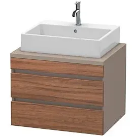 Duravit DuraStyle 70 x 54,8 cm, nussbaum natur/basalt matt, für Konsole, 2 Schubkästen