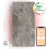 Klarstein Santorini Smart Infrarot-Heizung 120x60cm 1000W Wochentimer IP24 Grauer Breccia-Marmor
