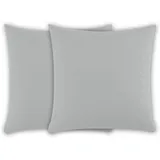 Class Home Collection Kissenbezug 80x80 Baumwolle – Kissenbezüge 80x80 im 2er Set – Weiche Kissenhüllen 80x80 für Sofa & Bett – Kopfkissenbezug für Kissen 80x80 cm mit Reißverschluss – Silber