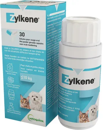 Vetoquinol Zylkene 75mg Hund Katze 1-10Kg Bei Stress 30 Kapseln
