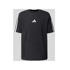 adidas Essentials 3-Streifen Single Jersey Kurzarm-T-Shirt Black / White 2 XS