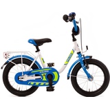 Bachtenkirch Kinderfahrrad 14" Zoll kristall-weiß/blau/neon,