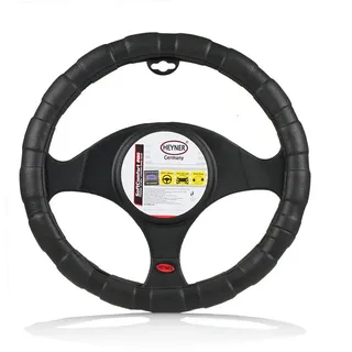 Heyner Lenkradhülle Auto 37–39 cm – rutschfest, weich, griffig, schwarz,