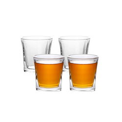 Intirilife Whiskyglas, Glas, 4x Whisky Glas in KRISTALL KLAR 'VINTAGE'- Old Fashioned Whiskey Kristallglas beige