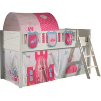 58 aufm Kessel Kinderbett Karyl 208x114x135 Massivholz Weiß Textilset