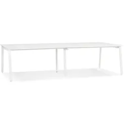 Kadima Design Schreibtisch Metall & Mdf | 280x140 cm | Doppelarbeitsplatz modern flexibel | Weiß | Büromöbel