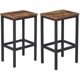 OEM Barhocker 2er Set 30 x 65 x 40 cm Dunkelbraun/Schwarz