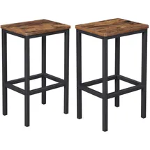 OEM Barhocker 2er Set 30 x 65 x 40 cm Dunkelbraun/Schwarz