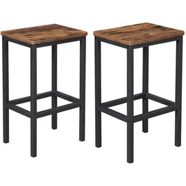 OEM Barhocker 2er Set 30 x 65 x 40 cm Dunkelbraun/Schwarz
