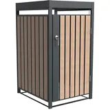 Westmann Mülltonnenbox Planta 1 x 240 l Anthrazit/Holzoptik 84 x 68 x 124,5 cm