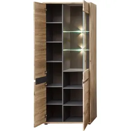 Innostyle Vitrine Bellano 80 x 38 x 202 cm Braun