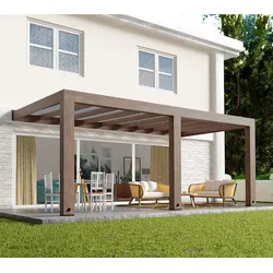 Palram - Canopia Zedernholz Terrassenüberdachung Helsinki 360 | Terrassenüberdachung Holz | Natur | 600x300x253 cm