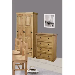 Kommode HOME AFFAIRE, beige (natur), B:90cm H:122cm T:48cm, Massivholz, Sideboards, Holzoberfläche honigfarbend gewachst