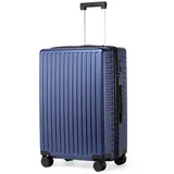 TAN.TOMI Handgepäckkoffer Business-Trolley für Flugzeug, PC Hartschalenkoffer mit Laptopfach, 4 Rollen, Reisetrolley Hartschalenkoffer mit TSA-Schloss blau 66 cm