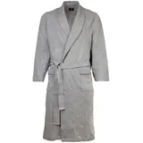 Boss Herren Bademantel - Robe, Morgenmantel, Baumwolle, Logo Grau 2XL