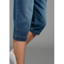 Bruno Banani Jeansbermudas BRUNO BANANI "Hutch-Bermuda", Herren, Gr. 38, Länge 32, blau, Denim/Jeans, Obermaterial: 98% Baumwolle, 2% Elasthan, unifarben, straight fit kniebedeckend, Jeans, Straight-Fit, normale Leibhöhe, aus elastischem Denim-Material, Topseller