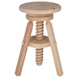 Wellhome Drehbarer Hocker aus Holz, lackfrei, 29 x 29 x 64 cm