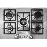 Gurari FQ755VTGL Gaskochfeld 75 cm Edelstahl 4,0 kw WOK 5 Flammig Autark