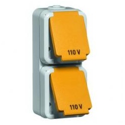 Peha - US NEMA-Steckdose 2fach, grau 5-20 R, 20 A 125 V