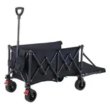YEAUPE PRO Bollerwagen faltbar 150-230L 120kg, Faltbarer Bollerwagen mit Feststellbremse, 4-Wege Faltung, Höhenverstellbar für Camping, Strandwagen, Garten, Einkaufen, Schwarz