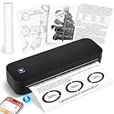 GuKKK Mobiler Drucker A4 für Unterwegs, Drucker Thermodrucker A4 Wireless Bluetooth Handy Printer, Bluetooth Thermodrucker Unterstützt A4 Thermopapier im 210 x 297 mm, Kompatibel mit iOS & Android