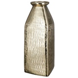 GILDE Tischvase »Lola, Dekovase«, (1 St.), Vase aus Aluminium, mit geritzter Oberflächenstruktur, goldfarben