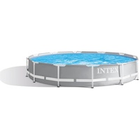 Intex Prism Frame Pool Komplett-Set, rund, inkl. Filterpumpe, hellgrau, 610x132cm