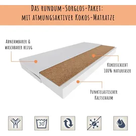 Kids Collective Kinderbett mit Prinzessin Motiv 70 x 140 cm Holz weiß