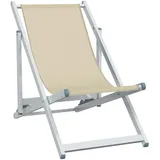 vidaXL Strandstühle 2 Stk. Klappbar Creme Aluminium und Textilene