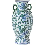Beliani Blumenvase Segowia Porzellan 47 cm Weiß / Blau