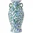 Beliani Blumenvase Segowia Porzellan 47 cm Weiß / Blau