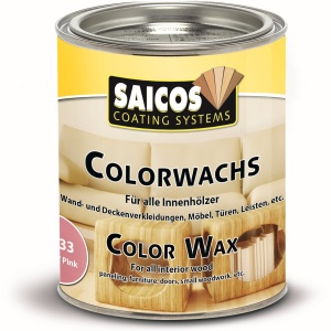 SAICOS Colorwachs, Holzwachs, rosa, Hochwertige Farbe auf Naturöl-Basis für Holz im Innenbereich, 375 ml - Dose