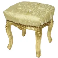 Casa Padrino Barock Fußhocker Gold Muster / Gold 45